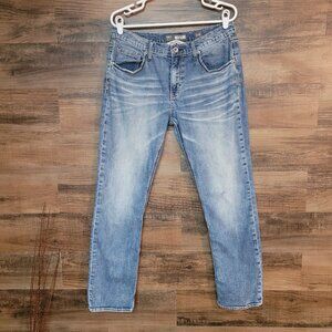 BKE Jeans 33x30 Jake Straight Leg Medium Thick Stitch Light Wash Stretch Denim